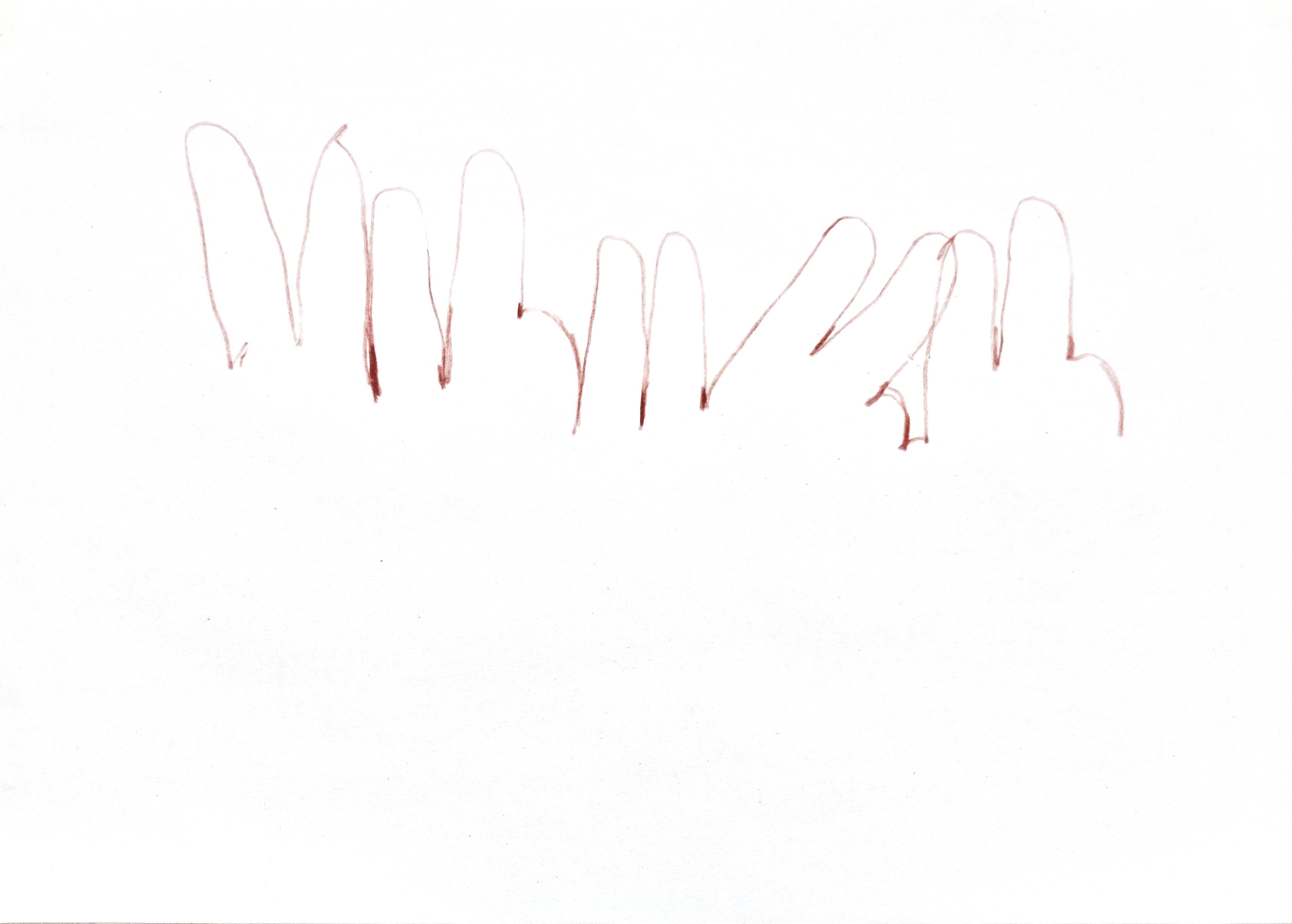 outlined drawing of a hand